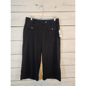 Guess Jeans Women's Black Solid Low Rise Blend Wide Leg Capri Pants Size 9‎ NWT